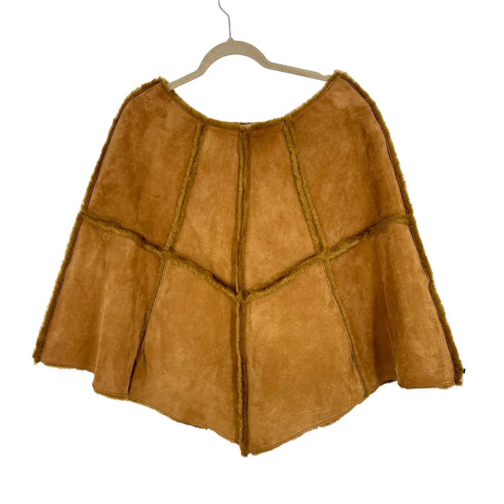 UGG Chestnut Brown Shearling Paneled Cape